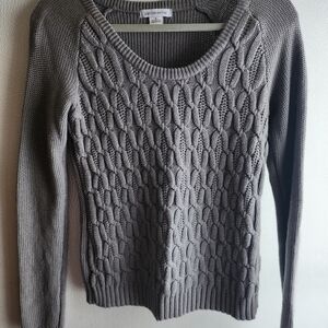 Liz Claiborne Gray Cable Knit Sweater